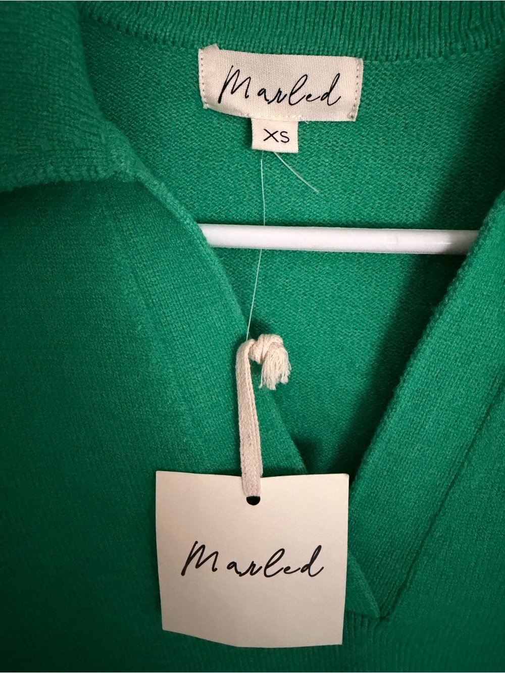 Marled Women's Emerald Green V-Neck Sweater